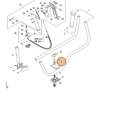 STIHL part 4128-790-4800 — IPL diagram snippet (6x zoom, amber highlight)