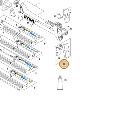 STIHL part 4128-790-7650 — IPL diagram snippet (6x zoom, amber highlight)