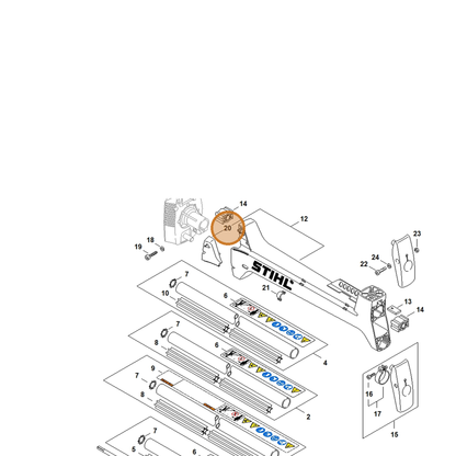 STIHL part 4128-791-7500 — IPL diagram snippet (6x zoom, amber highlight)