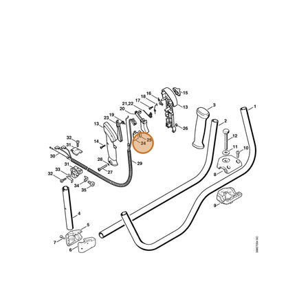 STIHL part 4128-793-3000 — IPL diagram snippet (6x zoom, amber highlight)