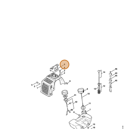 STIHL part 4129-084-9201 — IPL diagram snippet (6x zoom, amber highlight)