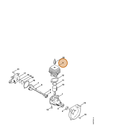 STIHL part 4130-020-1200 — IPL diagram snippet (6x zoom, amber highlight)