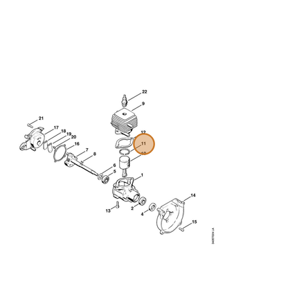 STIHL part 4130-034-3000 — IPL diagram snippet (6x zoom, amber highlight)