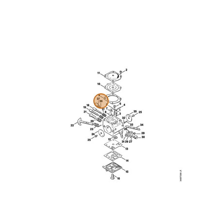 STIHL part 4130-121-8600 — IPL diagram snippet (6x zoom, amber highlight)