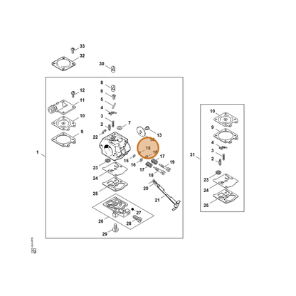 STIHL part 4130-122-3600 — IPL diagram snippet (6x zoom, amber highlight)