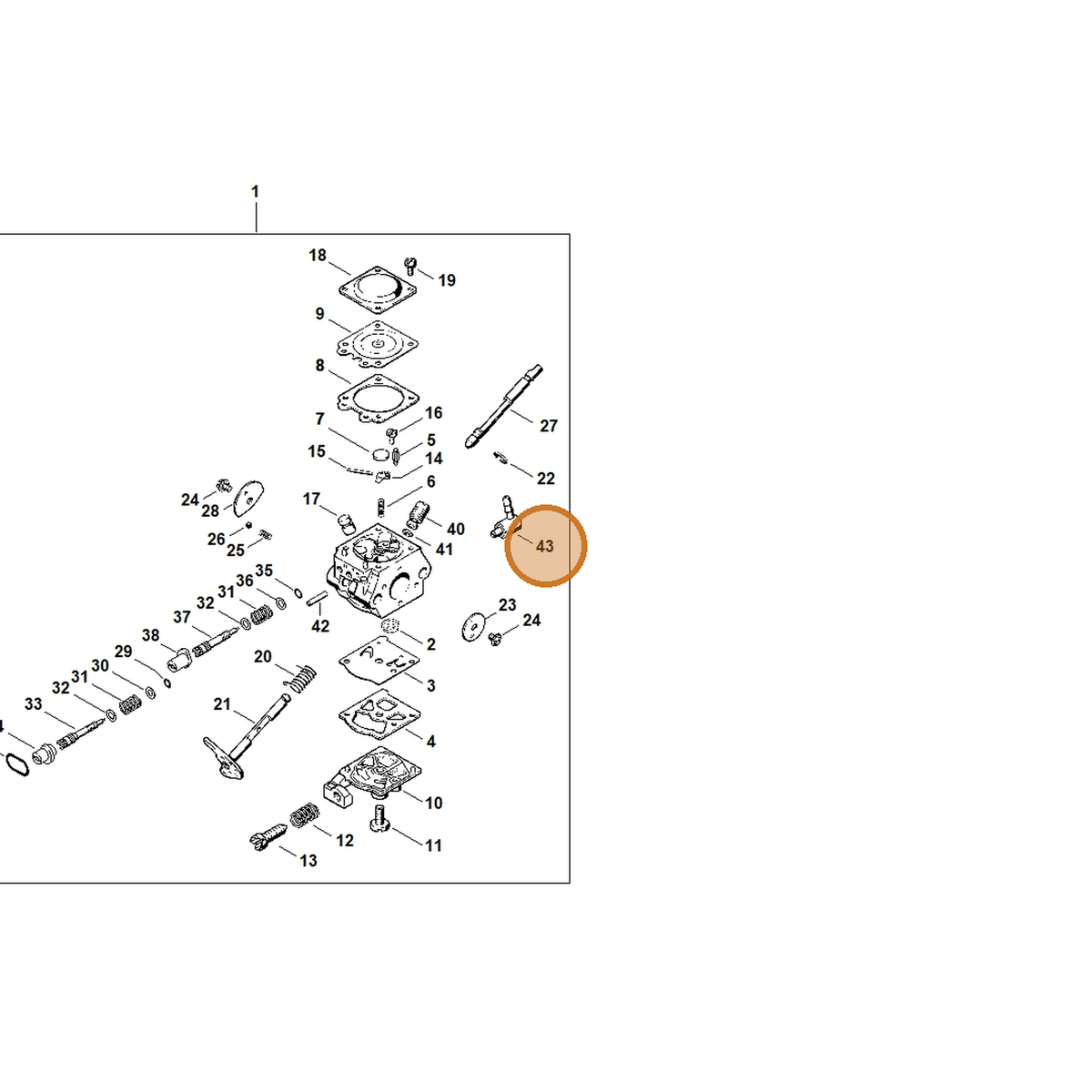 STIHL part 4130-122-3900 — IPL diagram snippet (6x zoom, amber highlight)