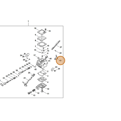 STIHL part 4130-122-3900 — IPL diagram snippet (6x zoom, amber highlight)