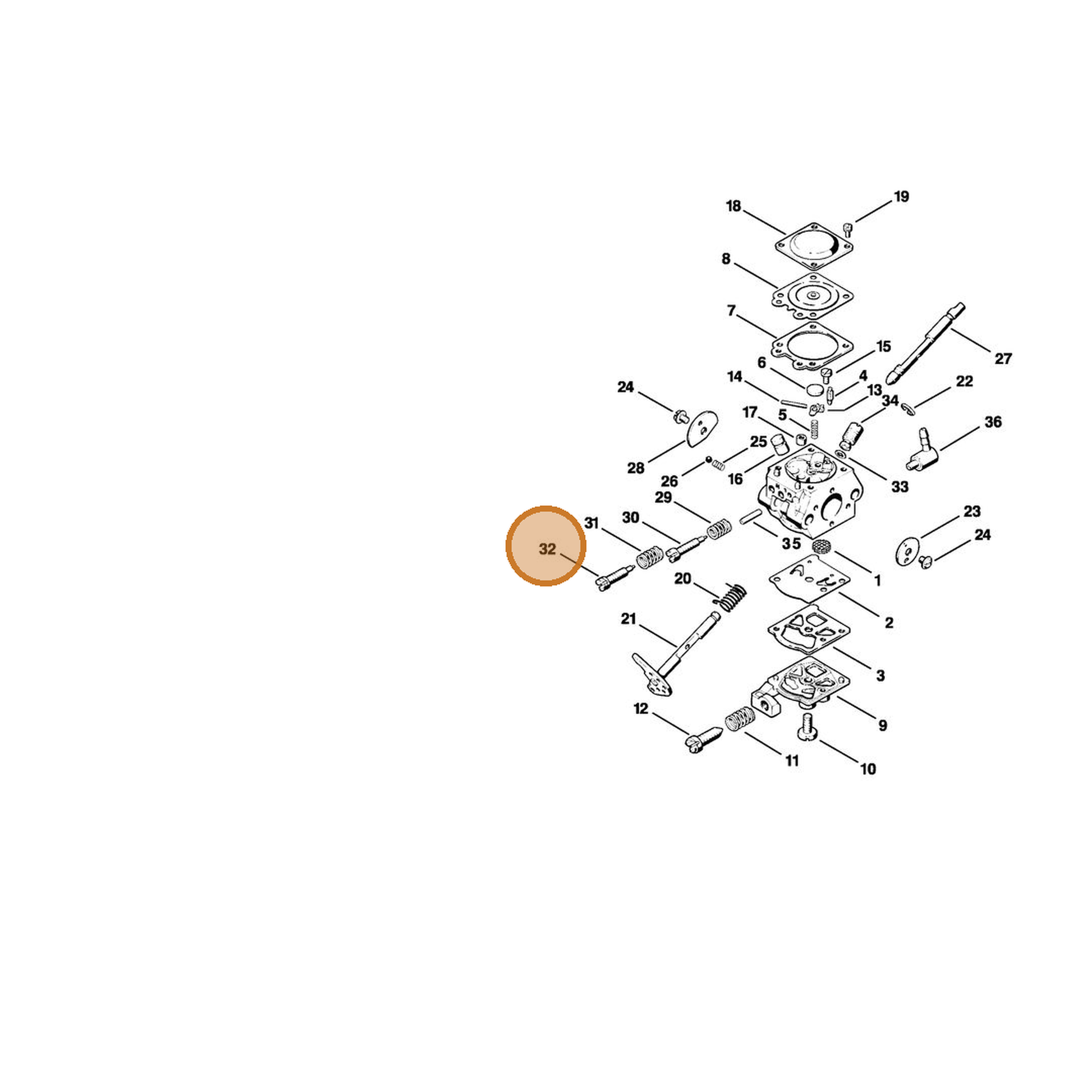 STIHL part 4130-122-6700 — IPL diagram snippet (6x zoom, amber highlight)