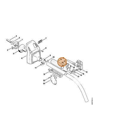 STIHL part 4130-430-0200 — IPL diagram snippet (6x zoom, amber highlight)