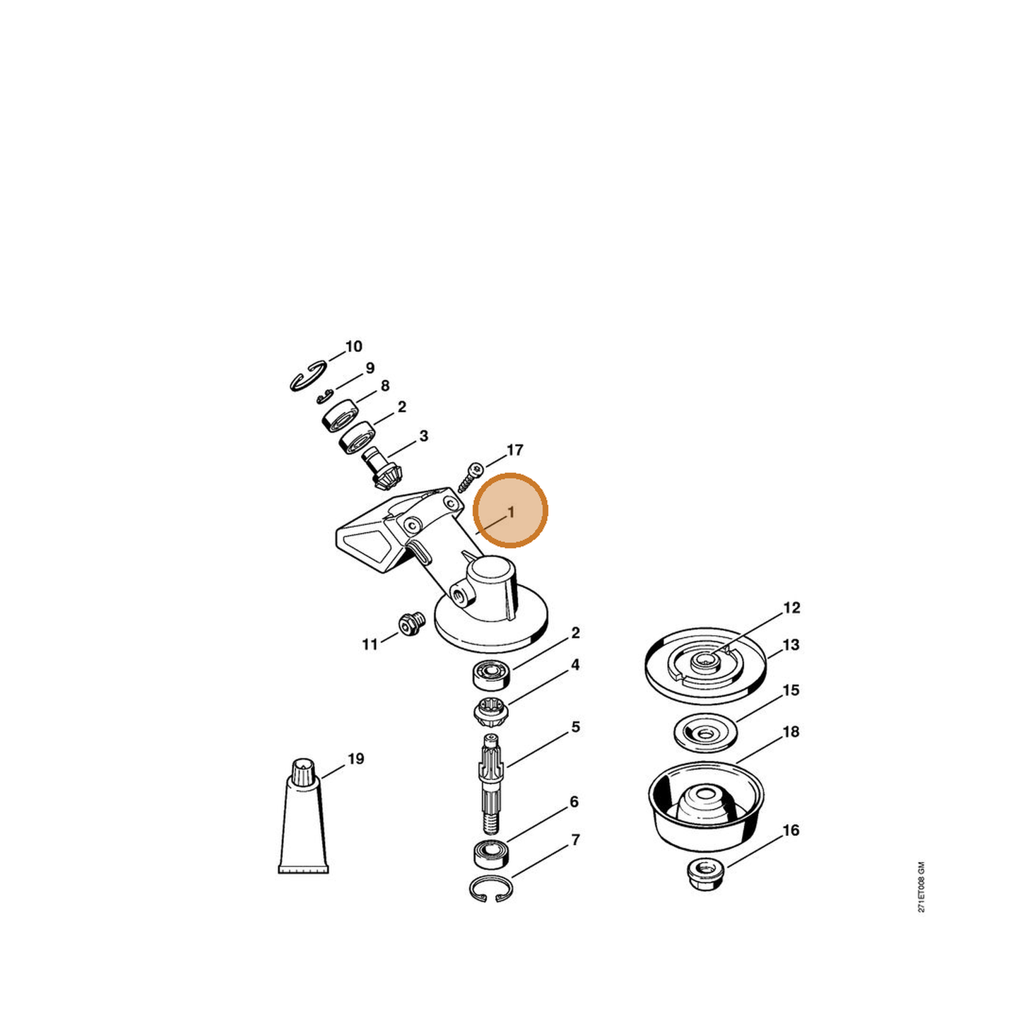 STIHL part 4130-641-0305 — IPL diagram snippet (6x zoom, amber highlight)