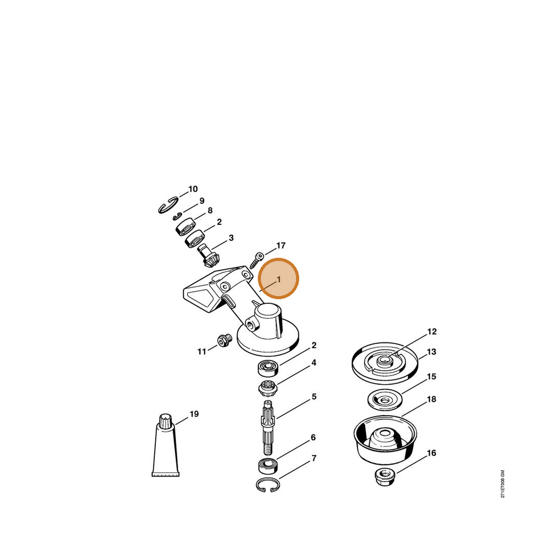 STIHL part 4130-641-0305 — IPL diagram snippet (6x zoom, amber highlight)