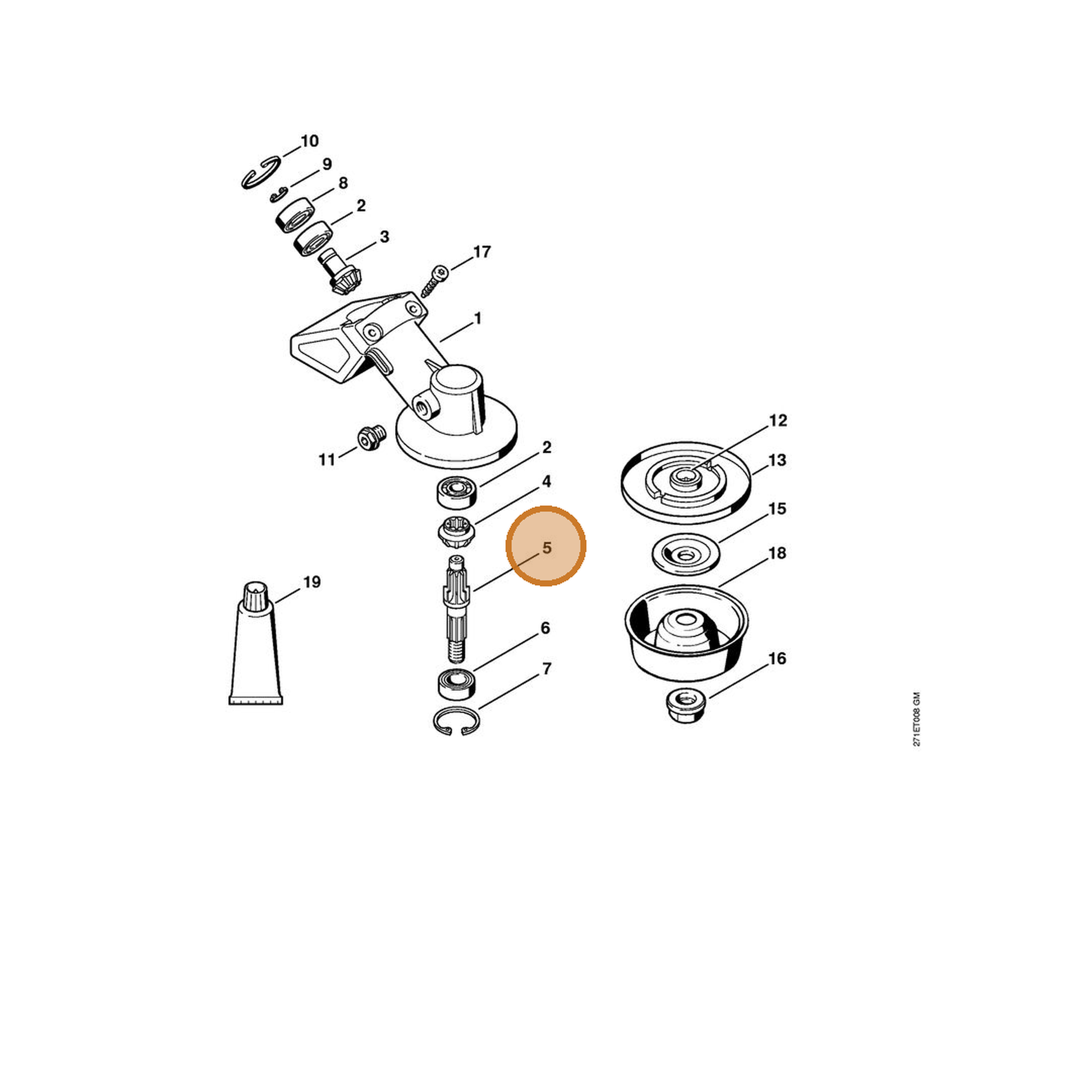STIHL part 4130-642-0601 — IPL diagram snippet (6x zoom, amber highlight)
