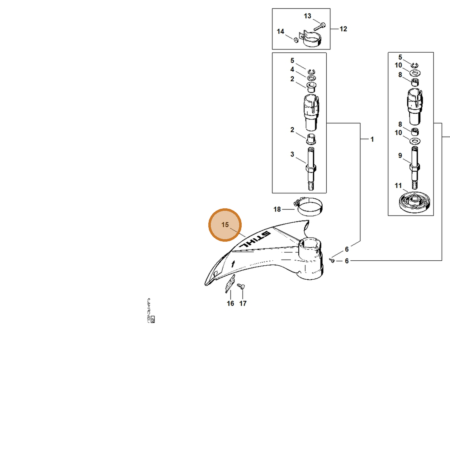 STIHL part 4130-713-4501 — IPL diagram snippet (6x zoom, amber highlight)