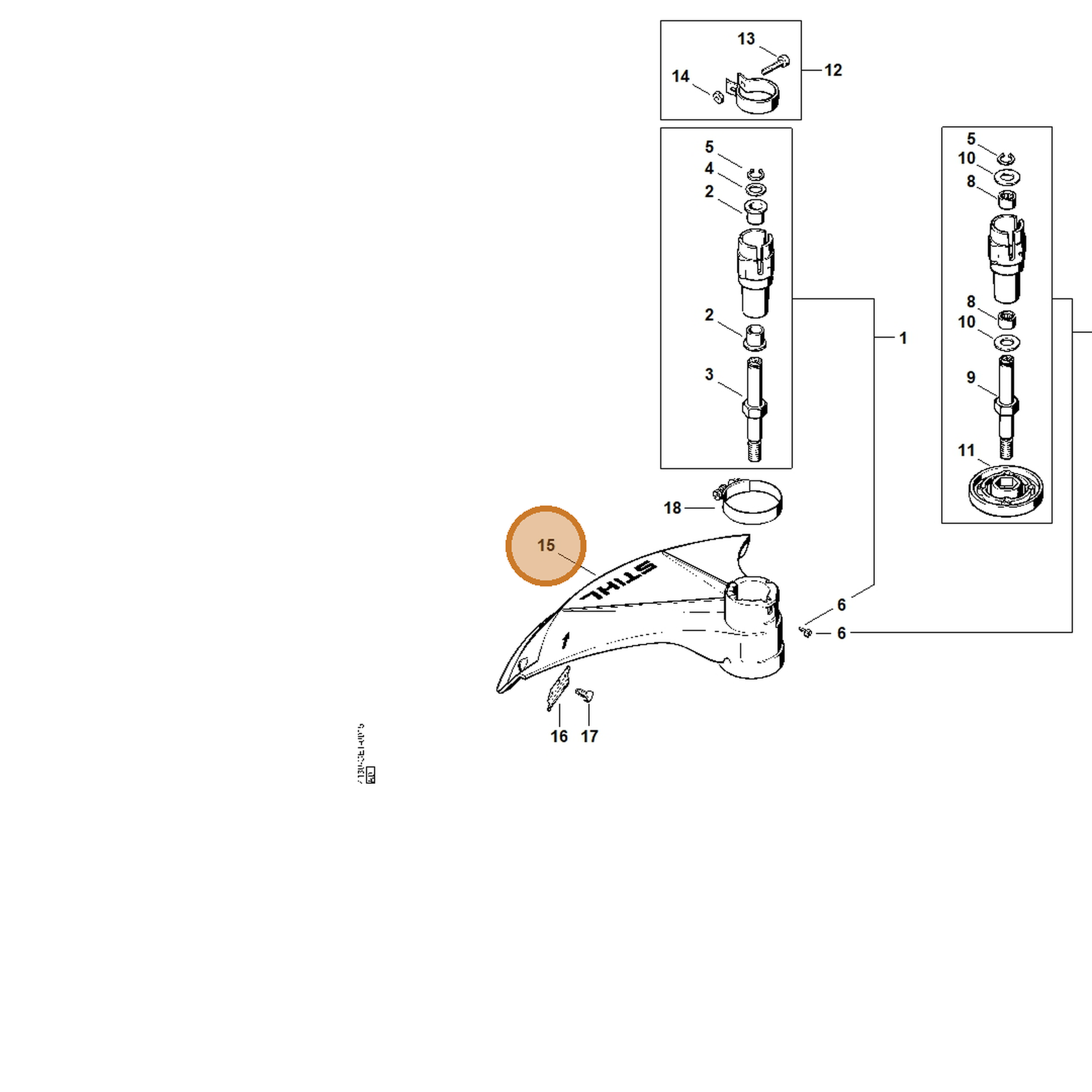 STIHL part 4130-713-4501 — IPL diagram snippet (6x zoom, amber highlight)
