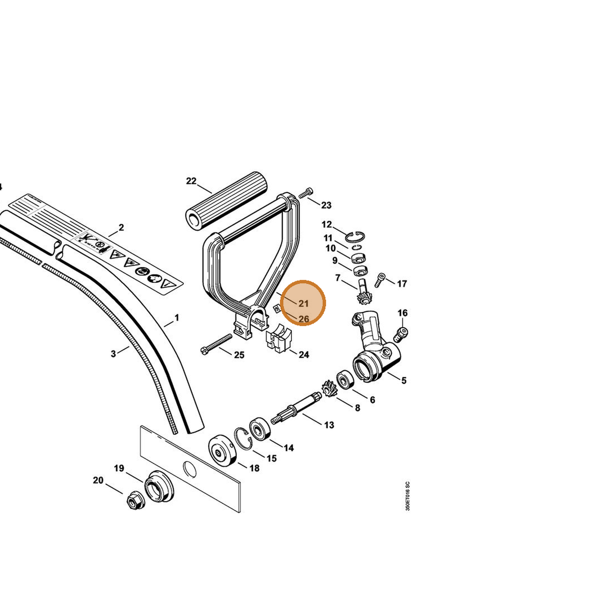 STIHL part 4130-790-1300 — IPL diagram snippet (6x zoom, amber highlight)