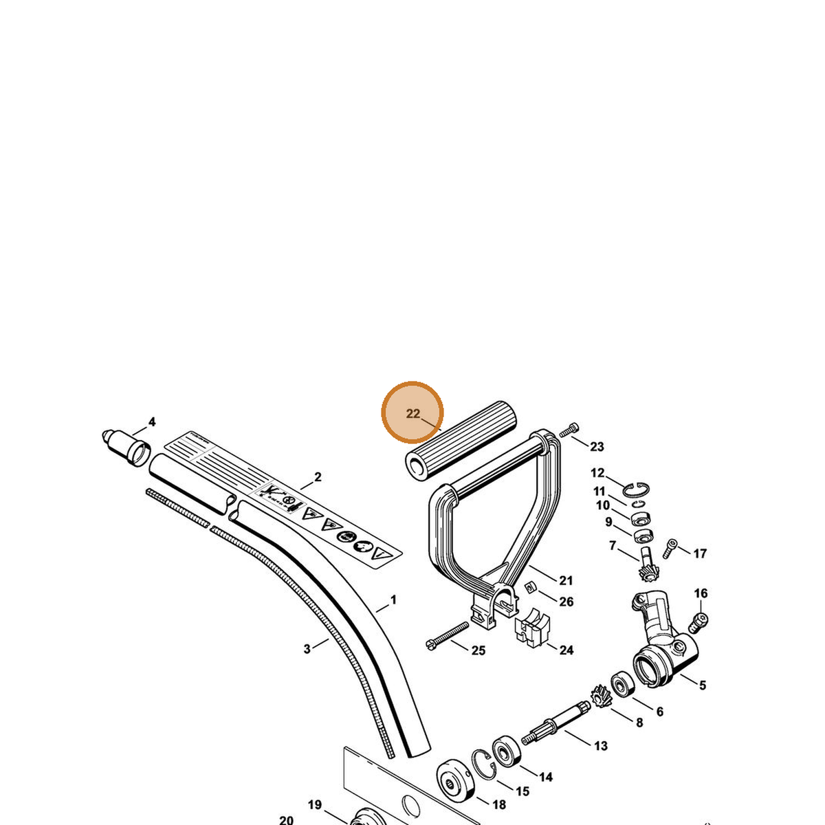 STIHL part 4130-791-2000 — IPL diagram snippet (6x zoom, amber highlight)