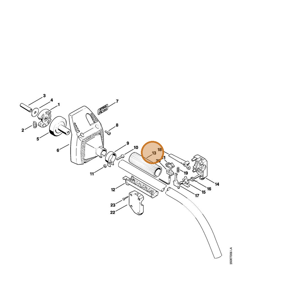 STIHL part 4130-791-2005 — IPL diagram snippet (6x zoom, amber highlight)