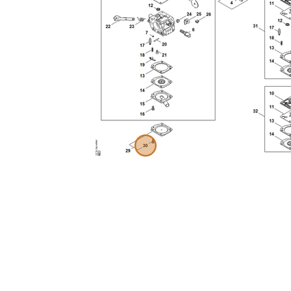 STIHL part 4132-122-6600 — IPL diagram snippet (6x zoom, amber highlight)