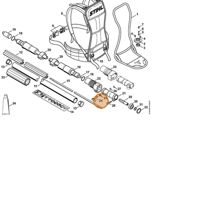 STIHL part 4132-162-5000 — IPL diagram snippet (6x zoom, amber highlight)