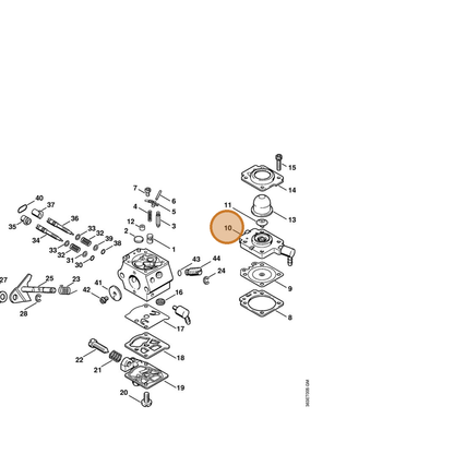 STIHL part 4133-120-2201 — IPL diagram snippet (6x zoom, amber highlight)