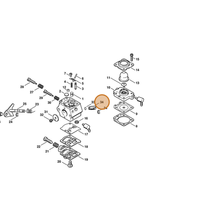 STIHL part 4133-120-8701 — IPL diagram snippet (6x zoom, amber highlight)