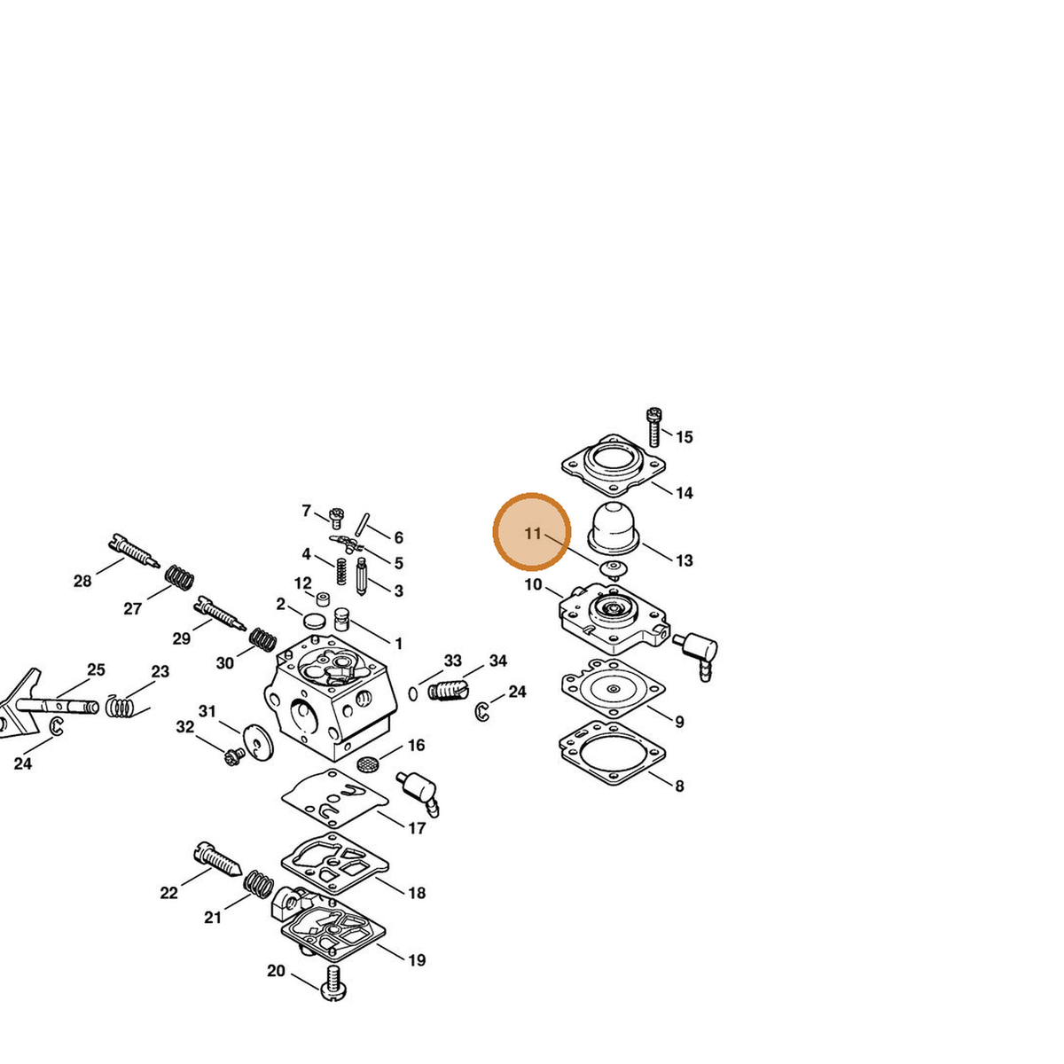 STIHL part 4133-121-5200 — IPL diagram snippet (6x zoom, amber highlight)