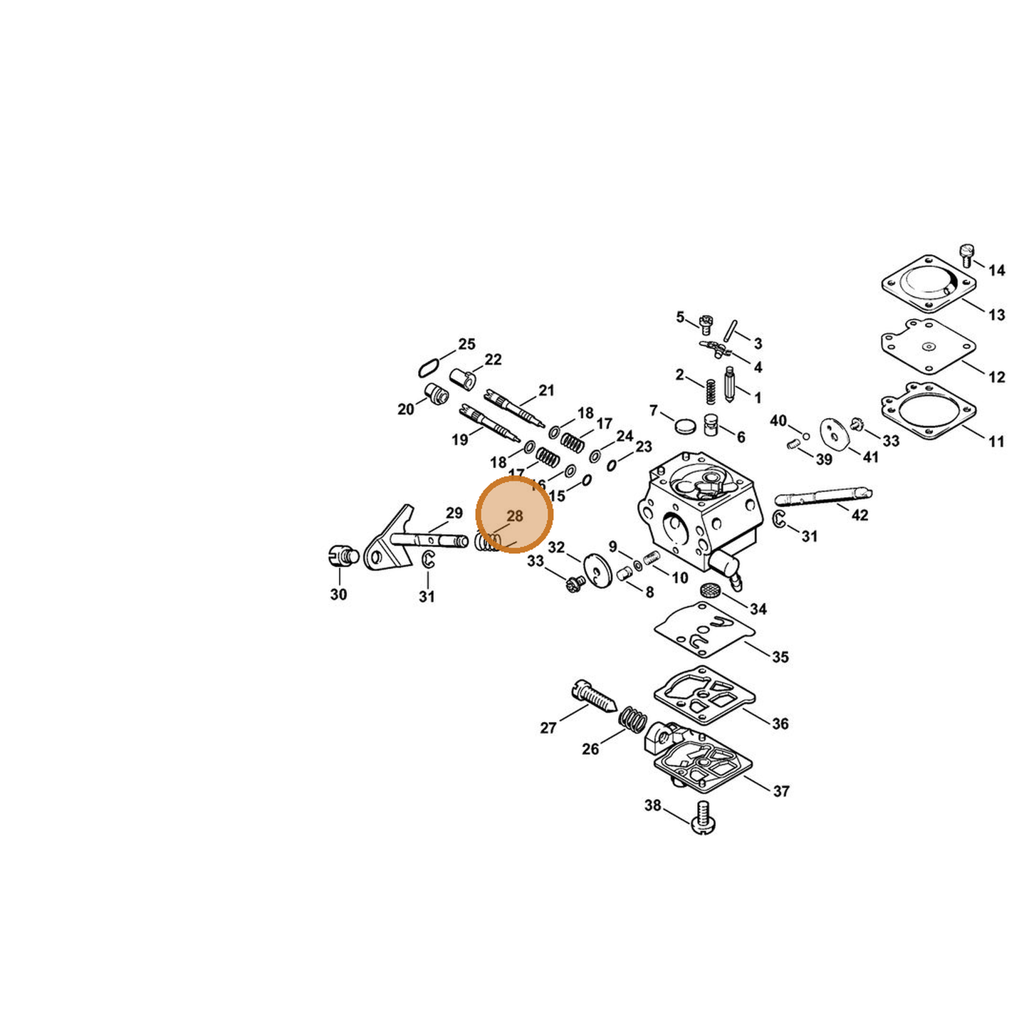 STIHL part 4133-122-3200 — IPL diagram snippet (6x zoom, amber highlight)