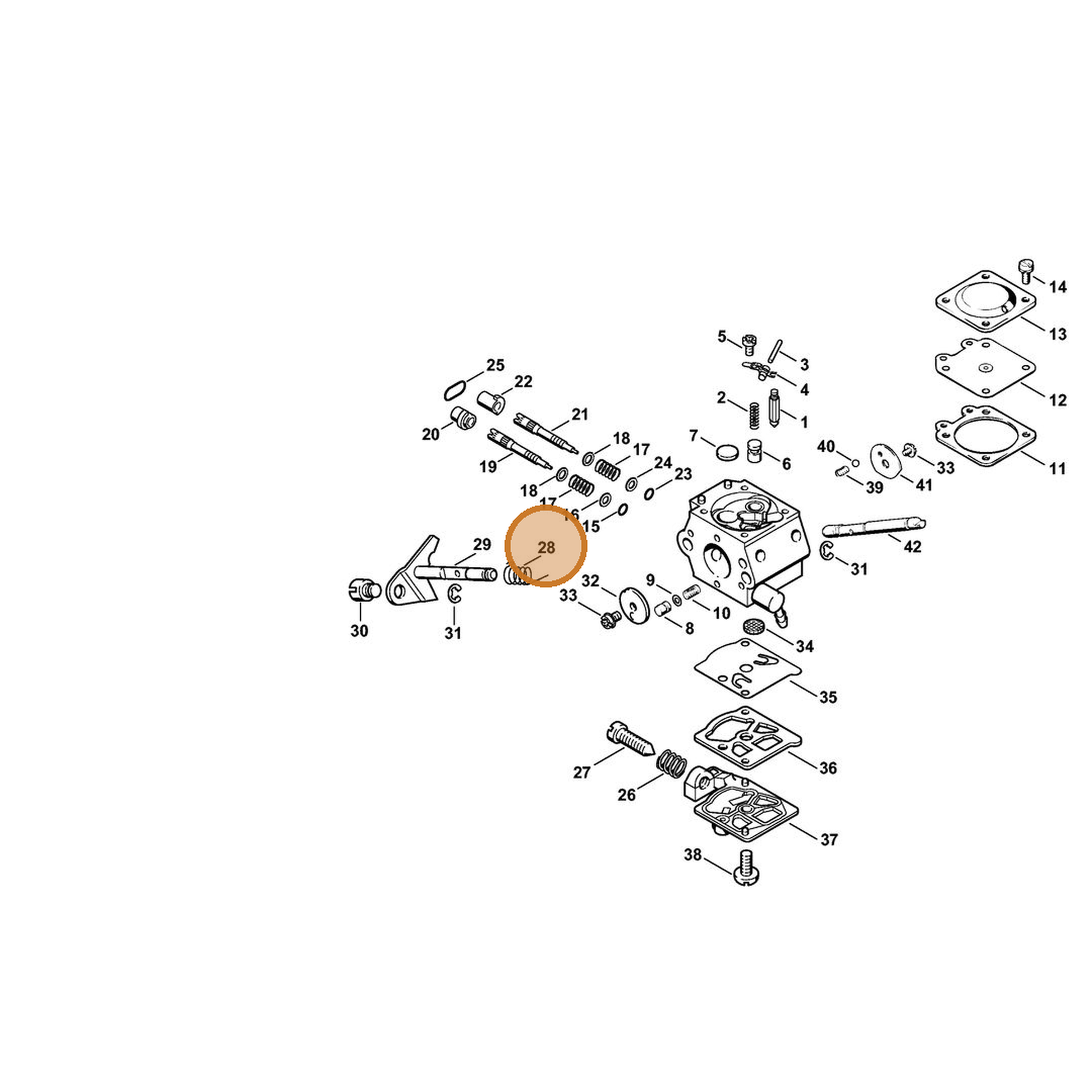 STIHL part 4133-122-3200 — IPL diagram snippet (6x zoom, amber highlight)