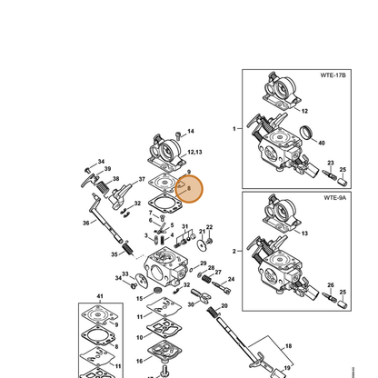 STIHL part 4133-129-0901 — IPL diagram snippet (6x zoom, amber highlight)
