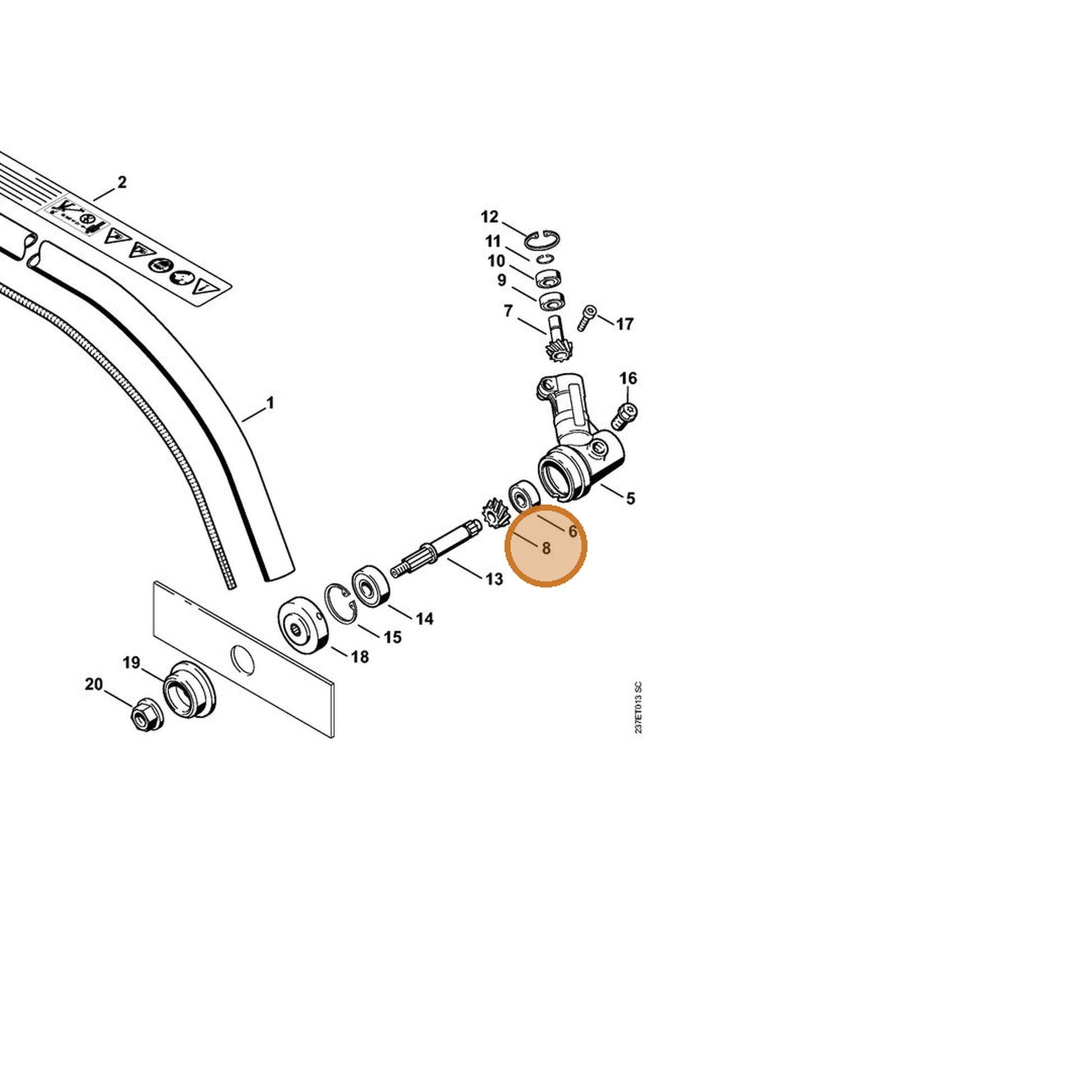 STIHL part 4133-640-7300 — IPL diagram snippet (6x zoom, amber highlight)