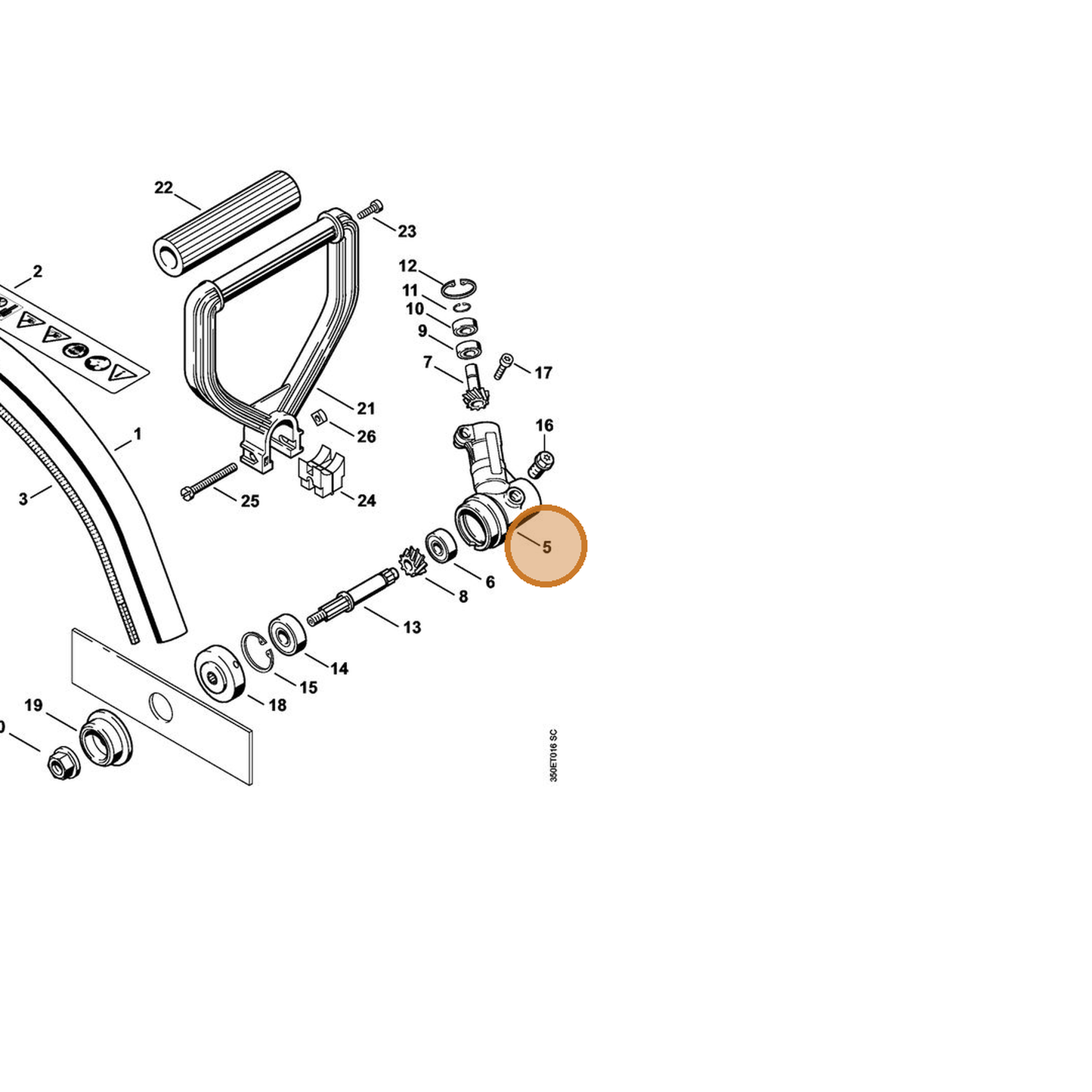 STIHL part 4133-641-0306 — IPL diagram snippet (6x zoom, amber highlight)