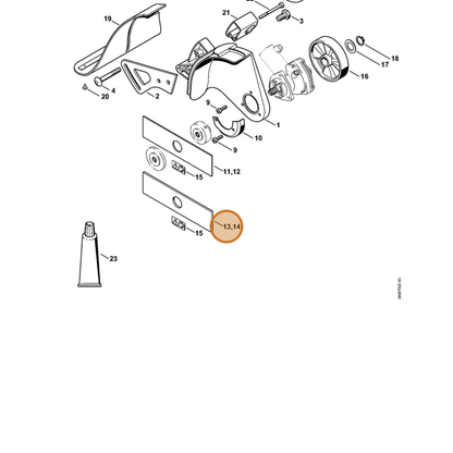 STIHL part 4133-713-4102 — IPL diagram snippet (6x zoom, amber highlight)