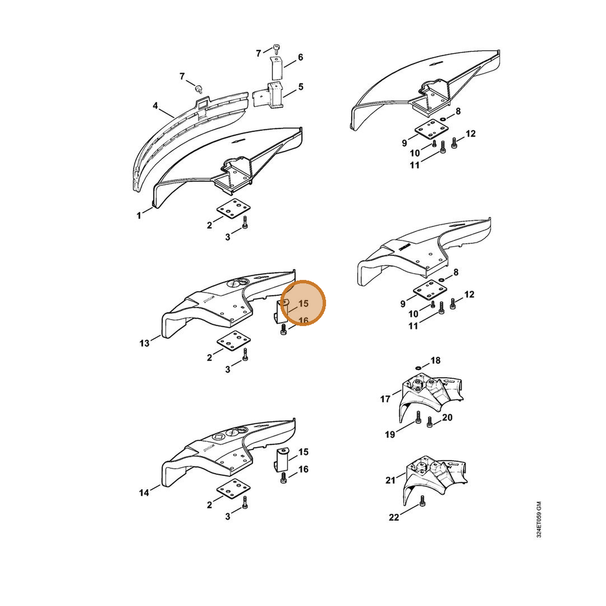 STIHL part 4133-713-4110 — IPL diagram snippet (6x zoom, amber highlight)