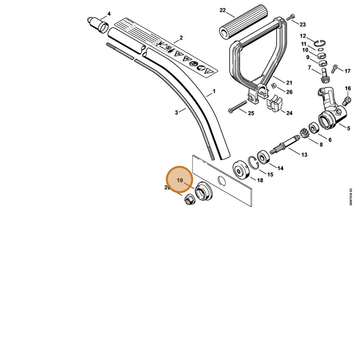 STIHL part 4133-717-2701 — IPL diagram snippet (6x zoom, amber highlight)