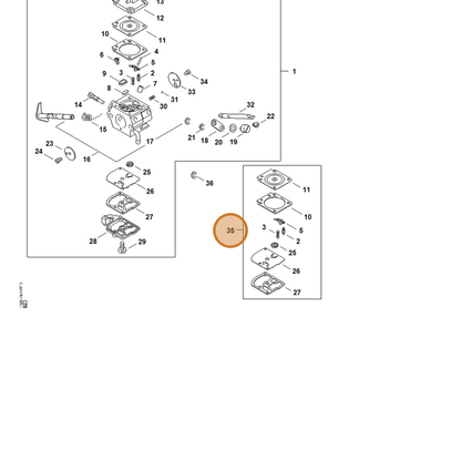 STIHL part 4134-007-1060 — IPL diagram snippet (6x zoom, amber highlight)