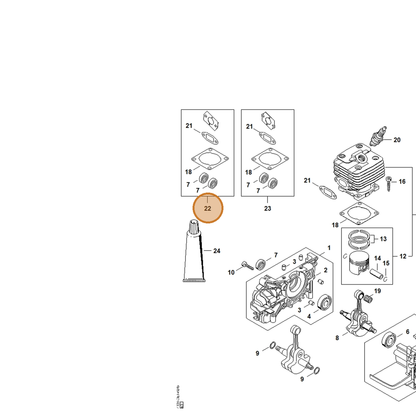 STIHL part 4134-007-1601 — IPL diagram snippet (6x zoom, amber highlight)
