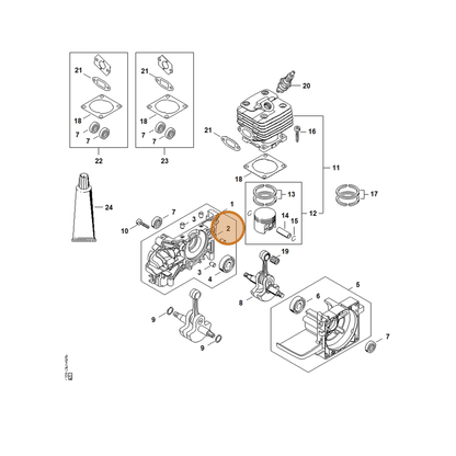 STIHL part 4134-020-2600 — IPL diagram snippet (6x zoom, amber highlight)