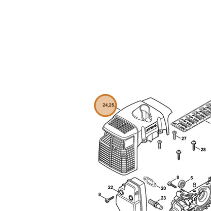 STIHL part 4134-084-0912 — IPL diagram snippet (6x zoom, amber highlight)