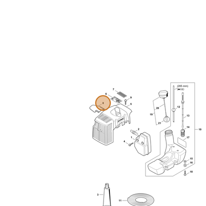 STIHL part 4134-084-6800 — IPL diagram snippet (6x zoom, amber highlight)