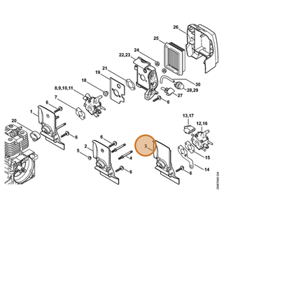 STIHL part 4134-120-0100 — IPL diagram snippet (6x zoom, amber highlight)