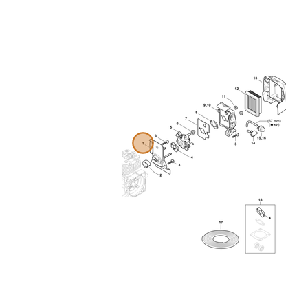 STIHL part 4134-120-0102 — IPL diagram snippet (6x zoom, amber highlight)