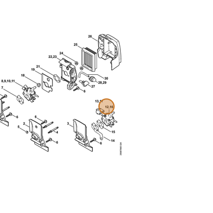 STIHL part 4134-120-0651 — IPL diagram snippet (6x zoom, amber highlight)