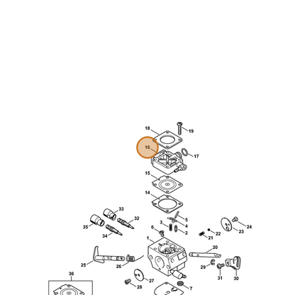 STIHL part 4134-120-2201 — IPL diagram snippet (6x zoom, amber highlight)