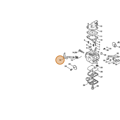 STIHL part 4134-120-7100 — IPL diagram snippet (6x zoom, amber highlight)