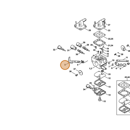 STIHL part 4134-120-7101 — IPL diagram snippet (6x zoom, amber highlight)