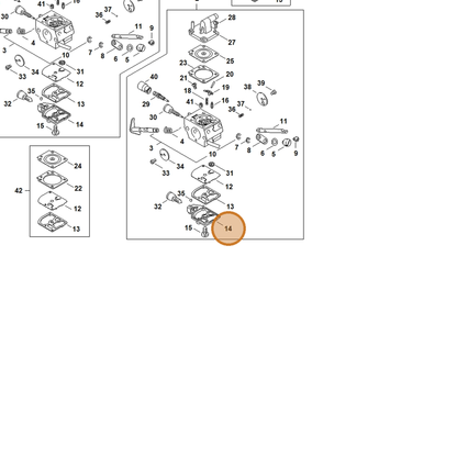 STIHL part 4134-121-0802 — IPL diagram snippet (6x zoom, amber highlight)