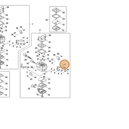STIHL part 4134-121-3000 — IPL diagram snippet (6x zoom, amber highlight)
