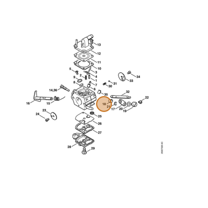STIHL part 4134-122-5000 — IPL diagram snippet (6x zoom, amber highlight)