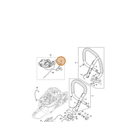 STIHL part 4134-123-7500 — IPL diagram snippet (6x zoom, amber highlight)