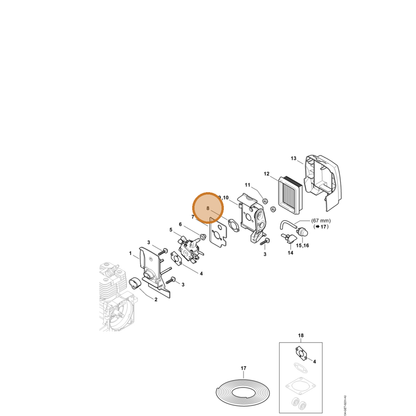STIHL part 4134-129-0900 — IPL diagram snippet (6x zoom, amber highlight)